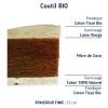 Matelas fibres de Coco laine Bio 90*200
