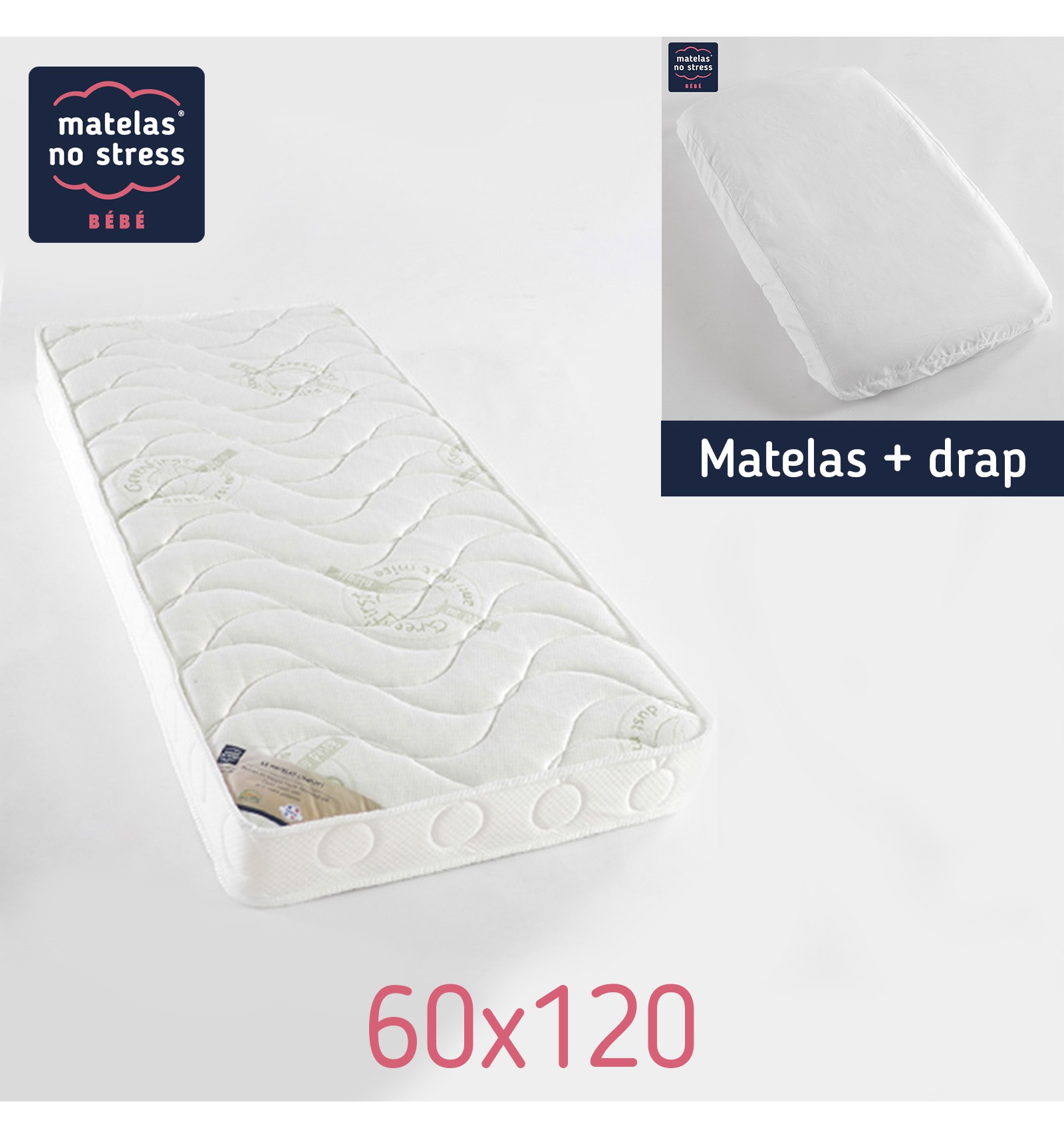 Matelas Bebe 60x1 Avec Son Drap Matelas Bebe 60x1 Avec Son Drap