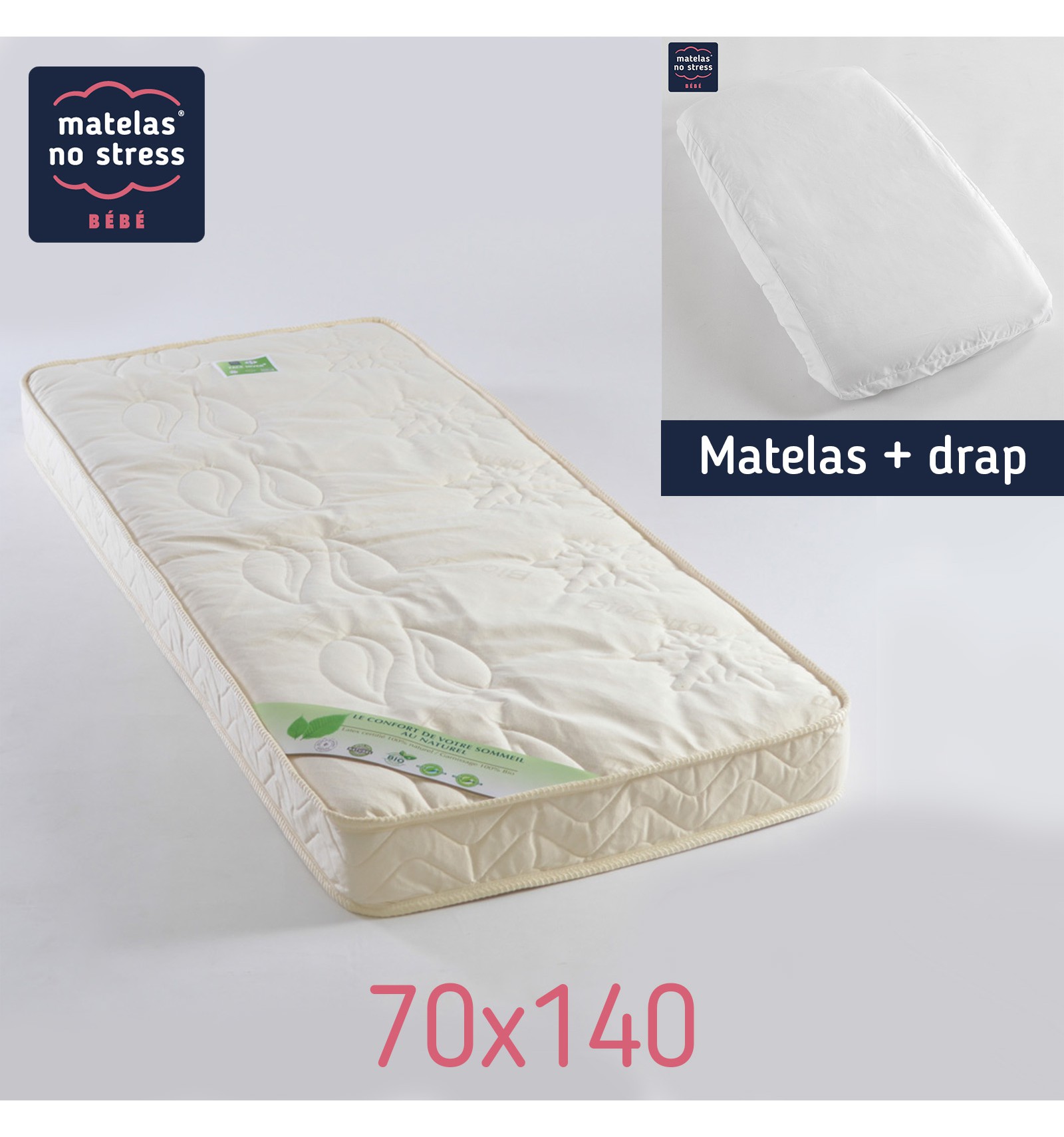 Matelas 70x140 Fibres De Coco Et Drap Housse Couffin Matelas Bebe Fr